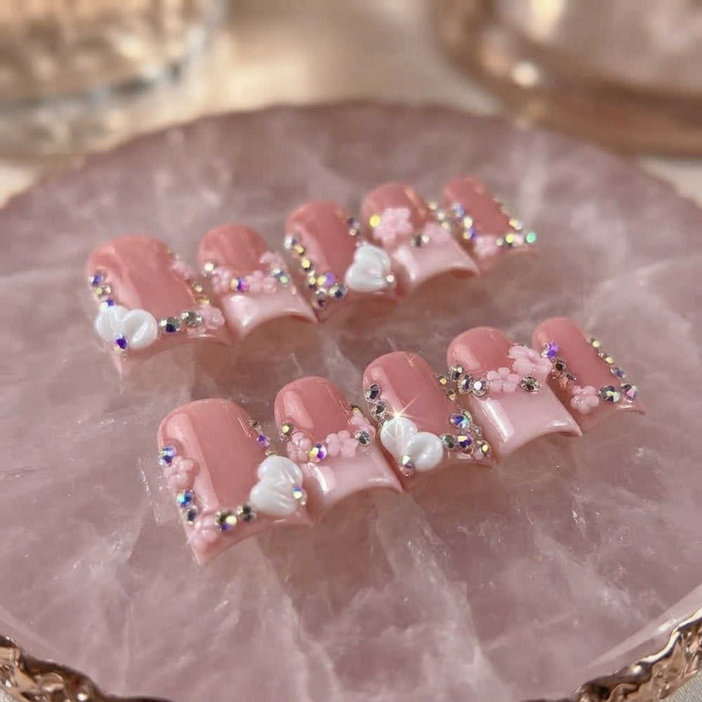 💕 Pink Glam Press-On Nails